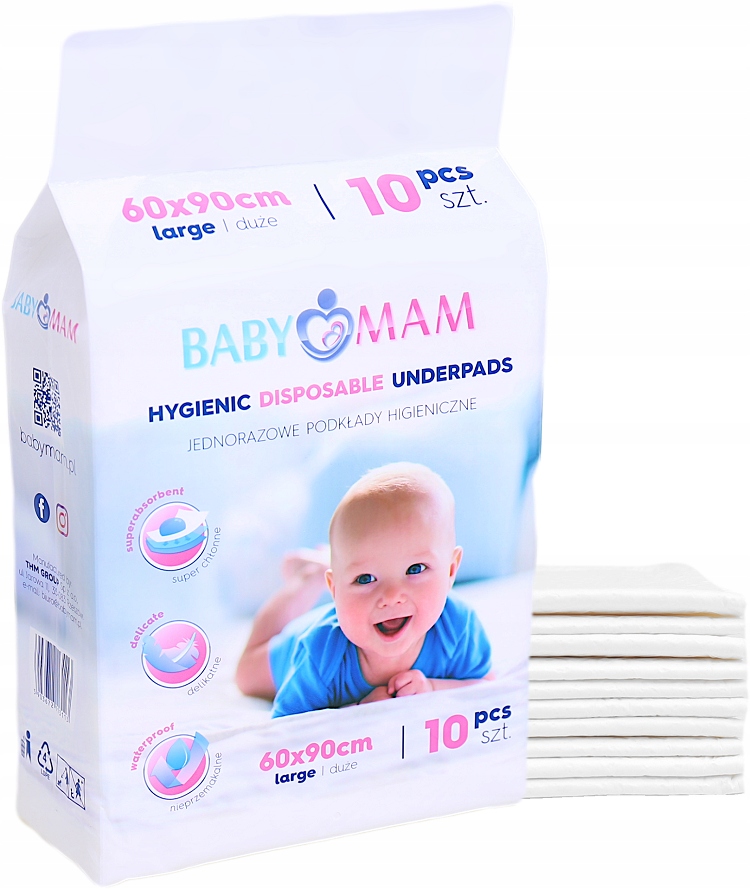 Set 10 aleze BabyMam impermeabile 60x90 cm - imagine 8