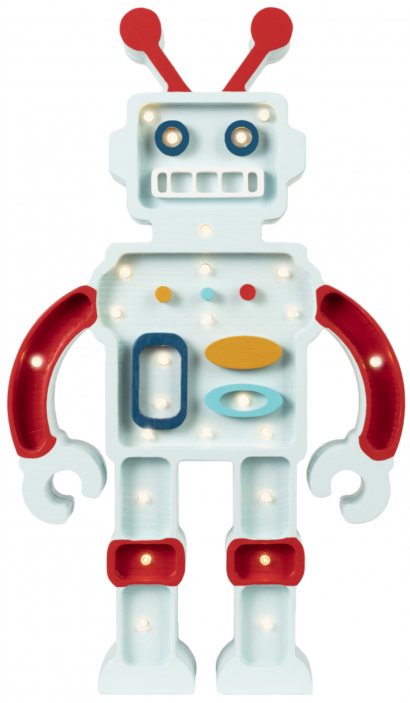 Lampa Robot Little Lights - Design Metalic Albastru - imagine 4