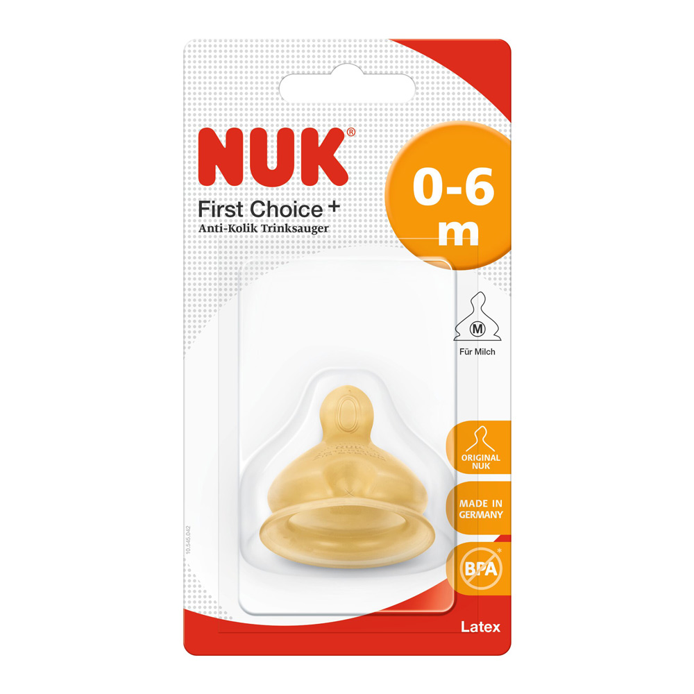 Tetina NUK Latex M1, 0-6 luni, First Choice Plus
