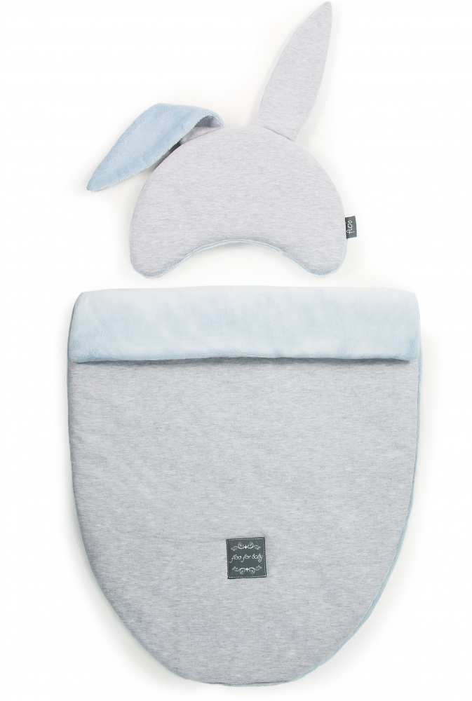 Set sacuț și pernuță Iepuraș Albastru - Floo for Baby - imagine 2