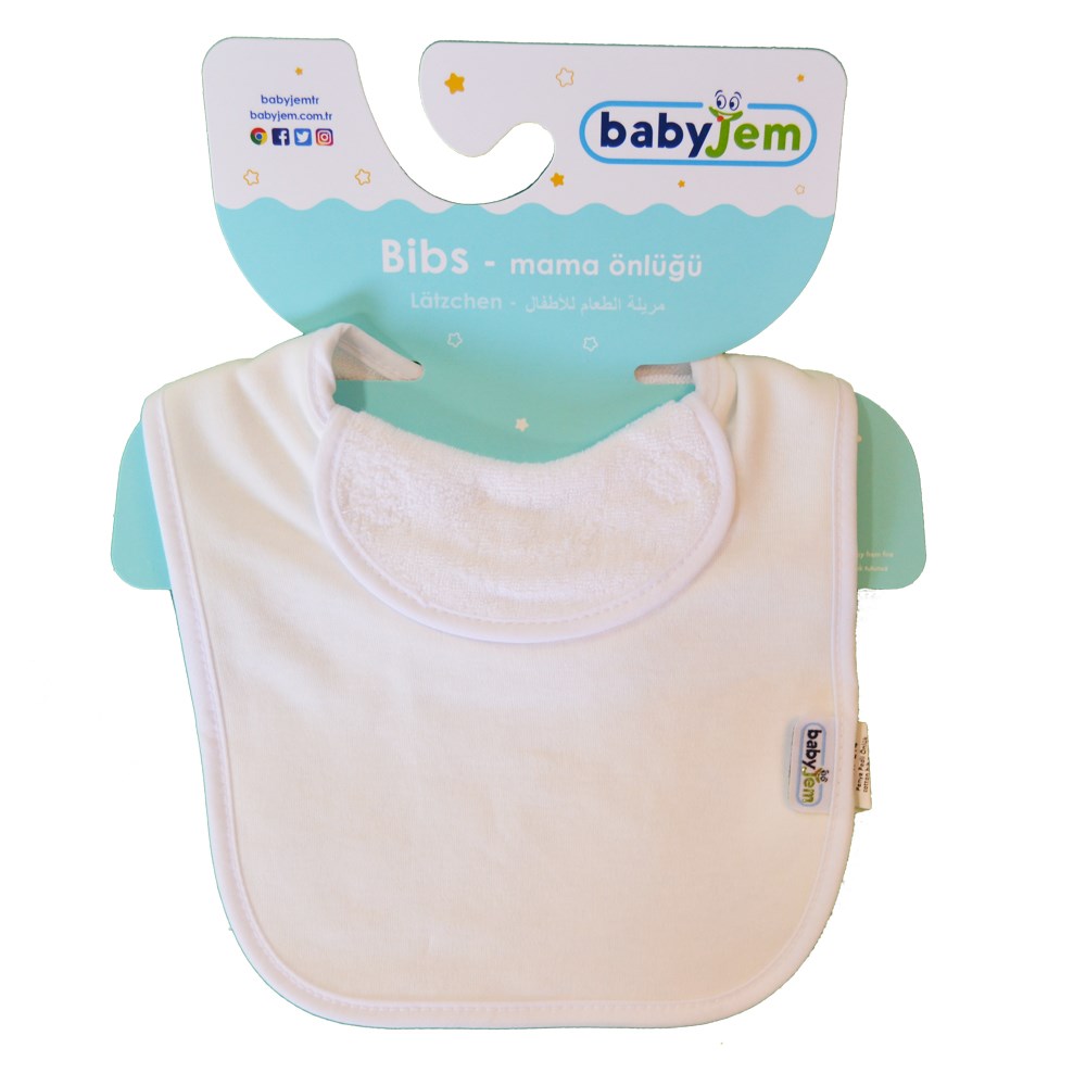 Bavetă captusită BabyJem, bumbac, culoare Ecru