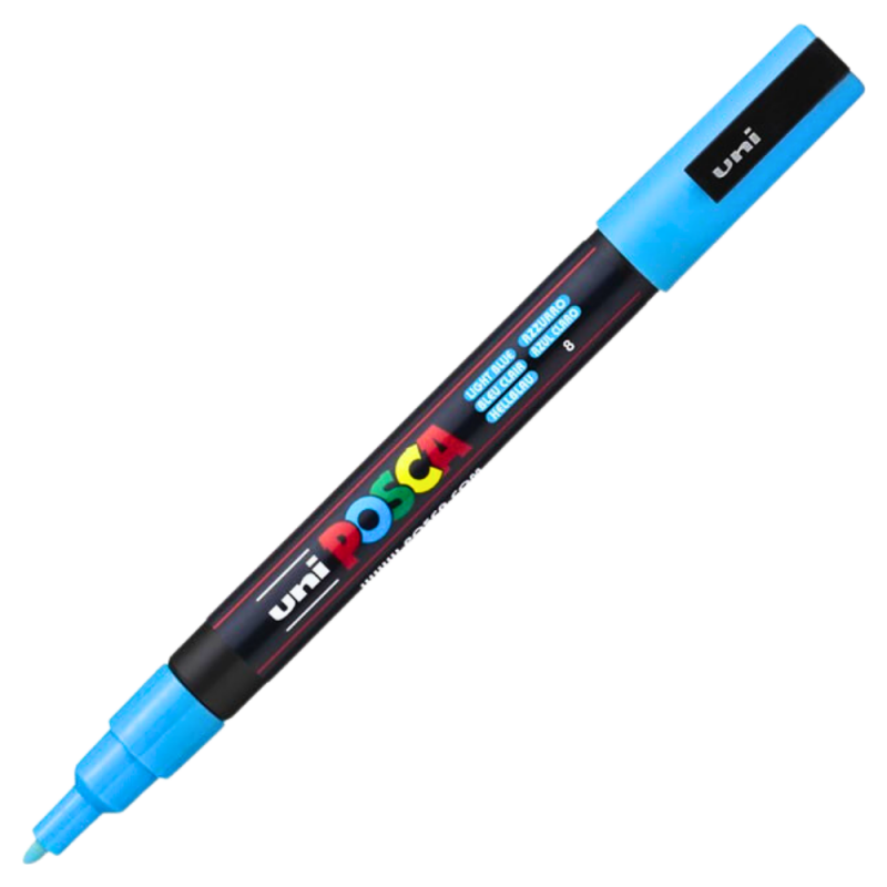 Marker Posca PC-3M Albastru, Vârf Fin 0.9-1.3mm