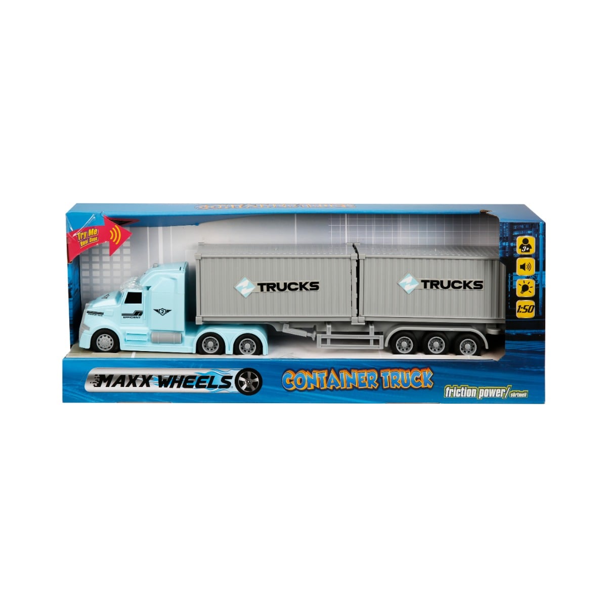 Camion Containere Maxx Wheels 1:50 cu Lumini și Sunete
