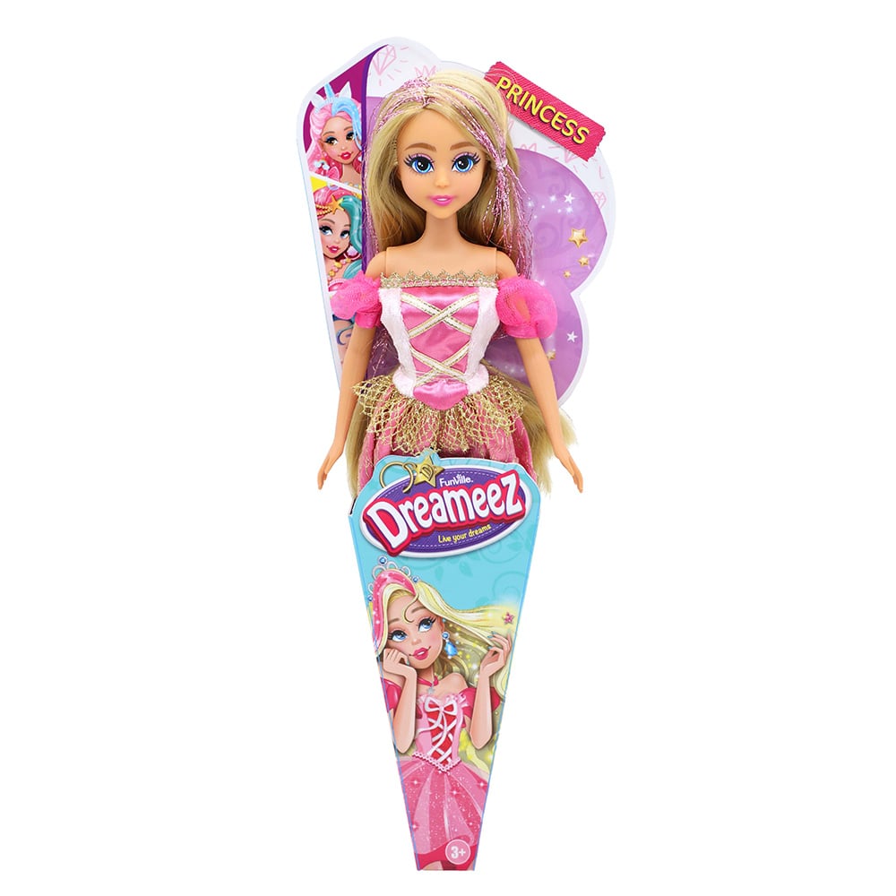Papucă Printesă Dreameez, Păr Blond și Rochie Roz