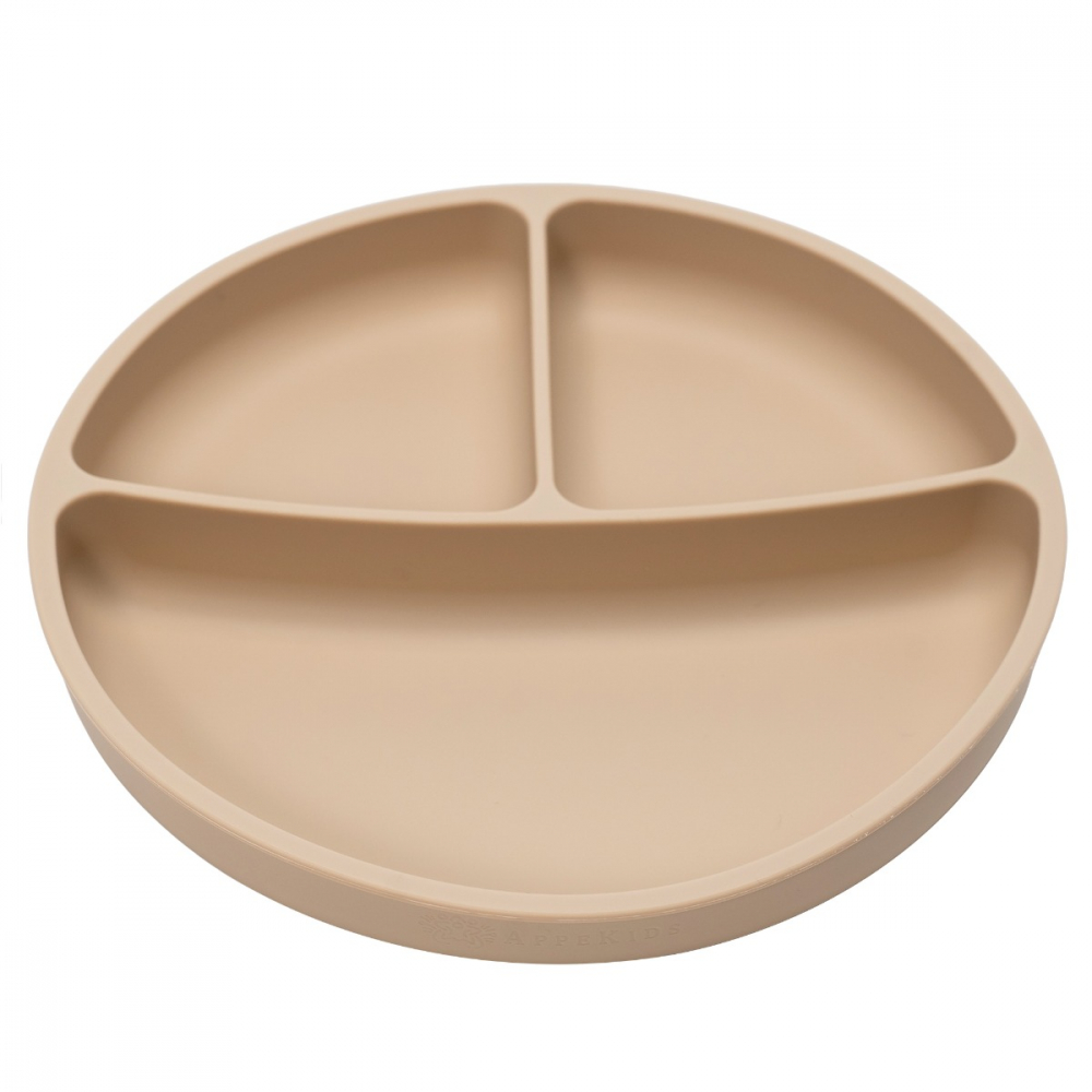 Farfurie Silicon AppeKids Bubble Beige - imagine 4