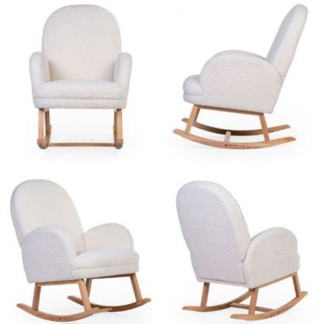 Scaun Balansoar Childhome Teddy Alb - Confort Premium - imagine 2