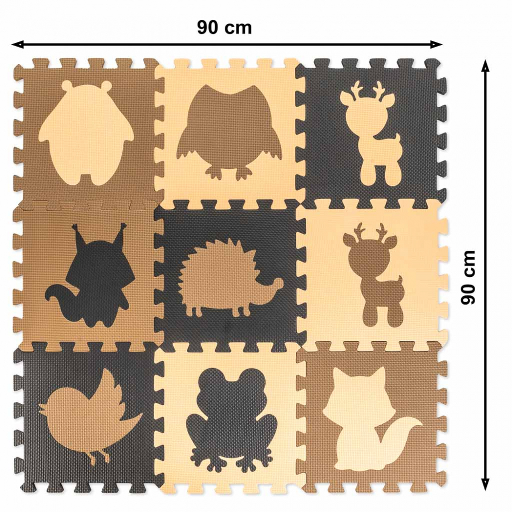 Covoras Puzzle Ikonka 9 piese | Joc Educativ Sigur - imagine 7