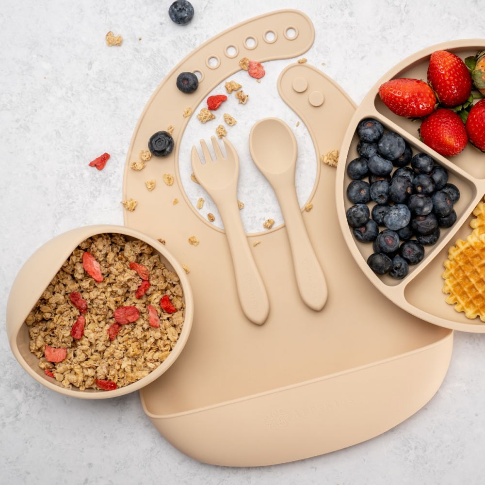 Set Diversificare AppeKids 5 Piese, Silicon, Beige - imagine 4