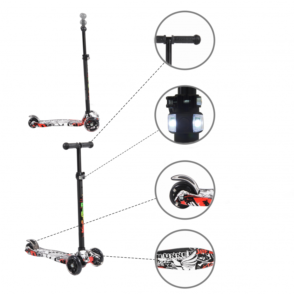 Trotineta Byox Rapture Black cu Ghidon Reglabil - imagine 11