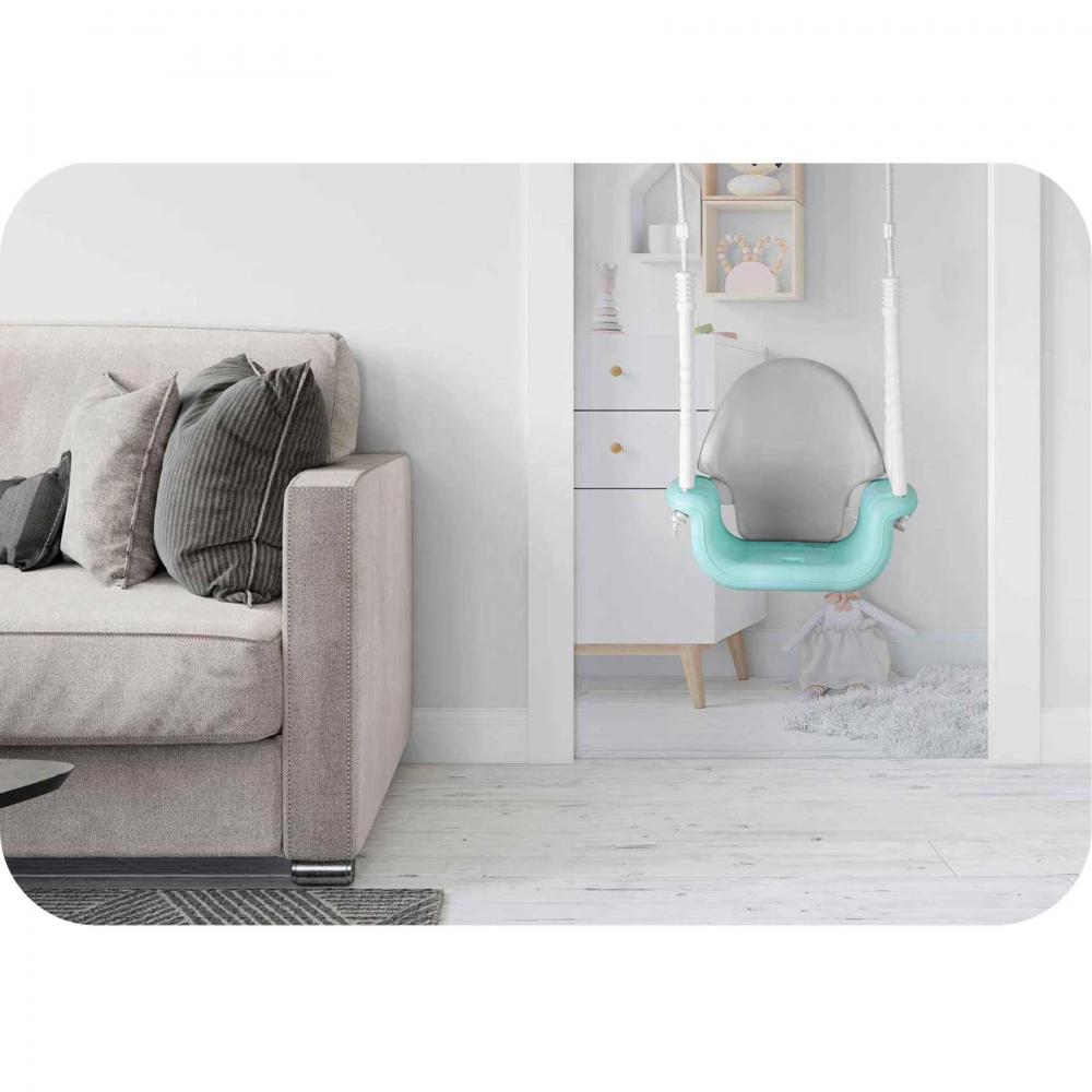 Leagan 3in1 Ricokids Ursulet, Turcoaz/Alb, Interior/Exterior - imagine 5
