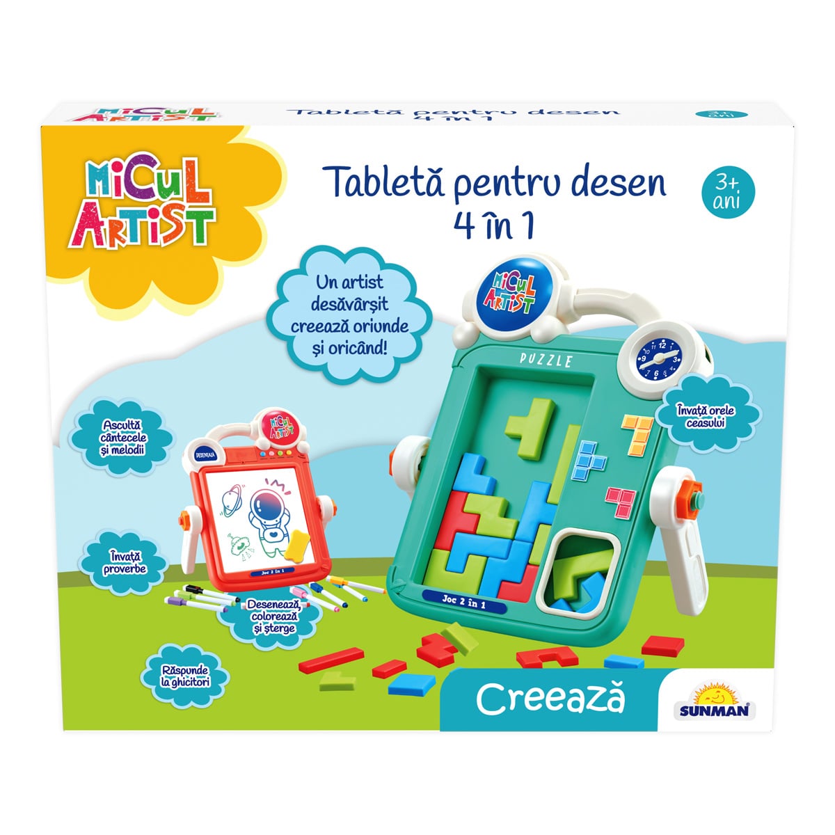 Tableta Interactiva 4-in-1 Micul Artist | Pictura si Puzzle
