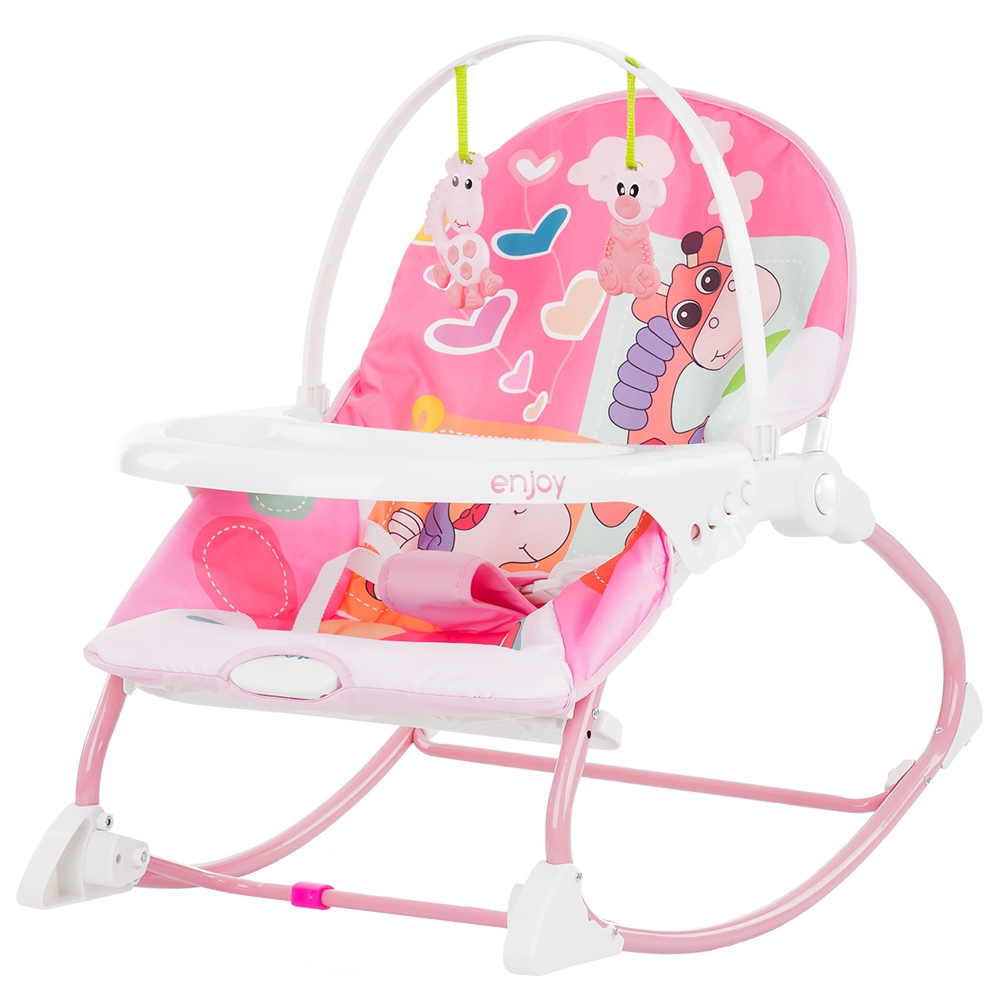 Scaunel balansoar Chipolino Enjoy Pink, pentru joacă și somn - imagine 5