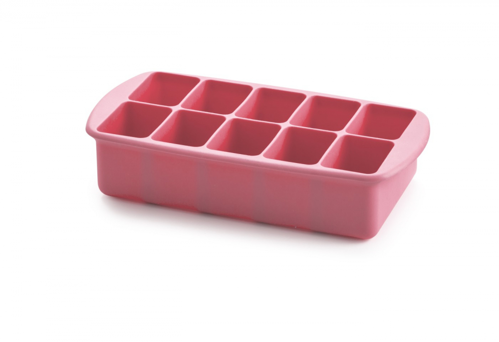 Tava silicon hrana bebe Melii, 10 cuburi, Roz - imagine 4