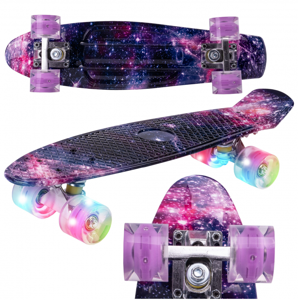 Skateboard LED Malplay 56x15cm Space Colors