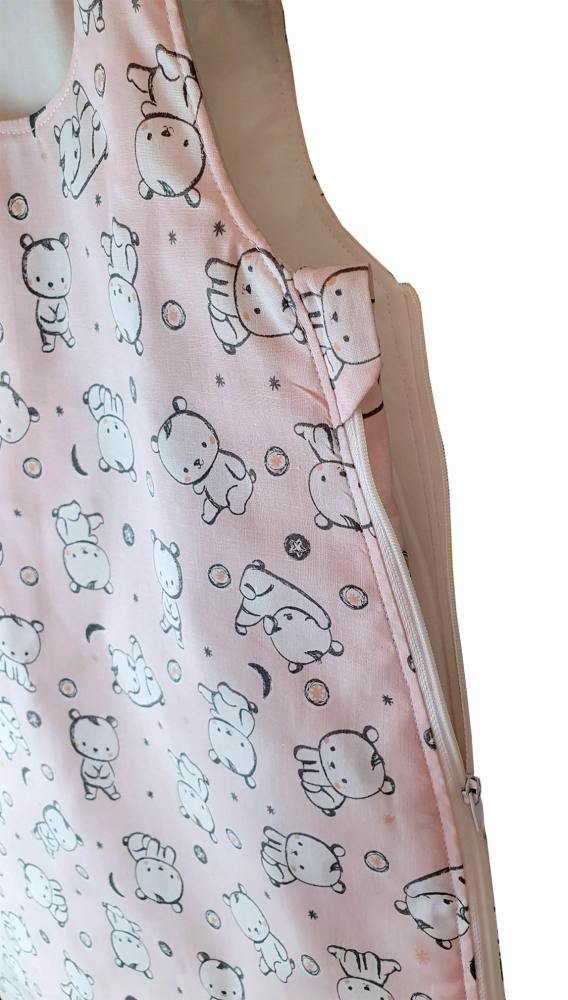 Sac de dormit KidsDecor Baby Bear Roz, Bumbac, 1 Tog