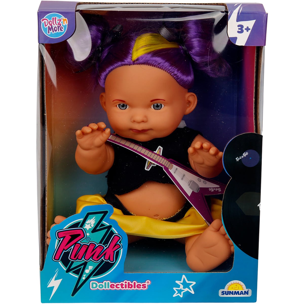 Păpușă Punk Nil Mov 23 cm Dollz'n More cu Chitară