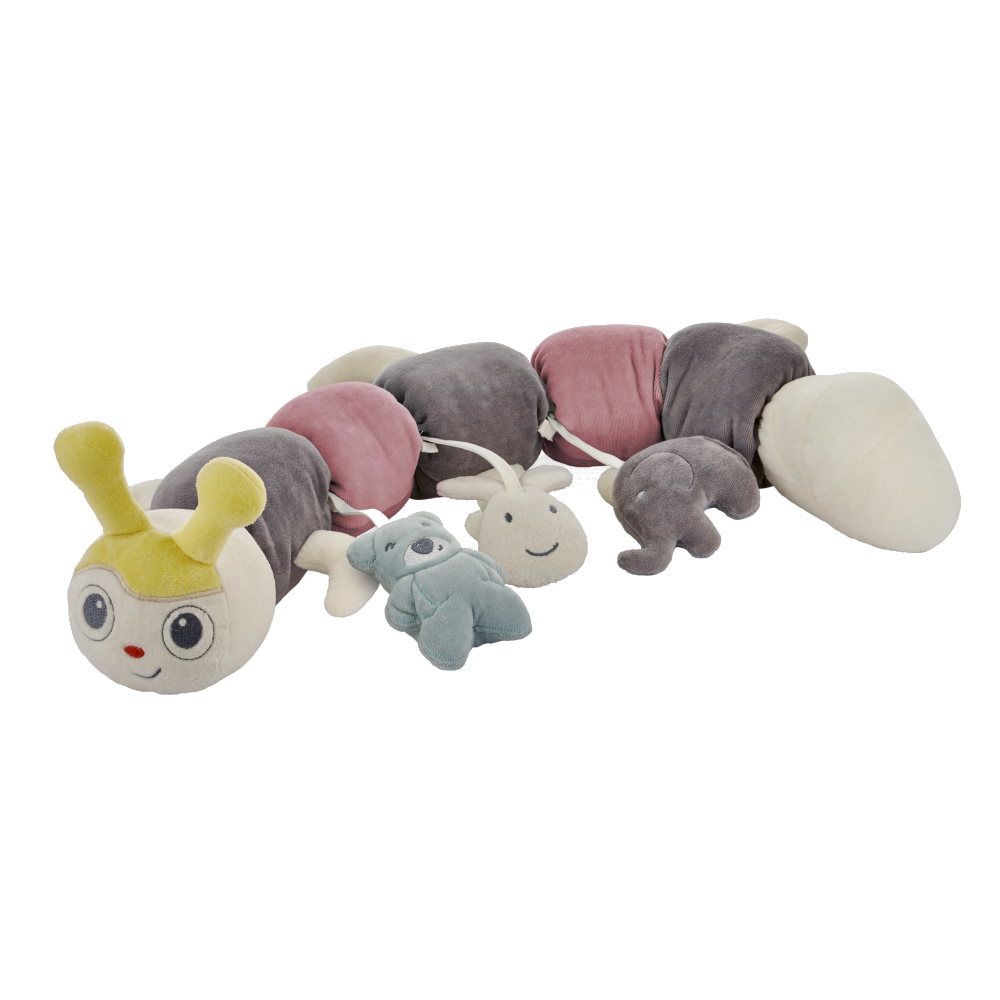 Protecție Patut BabyJem Caterpillar Pink - imagine 4