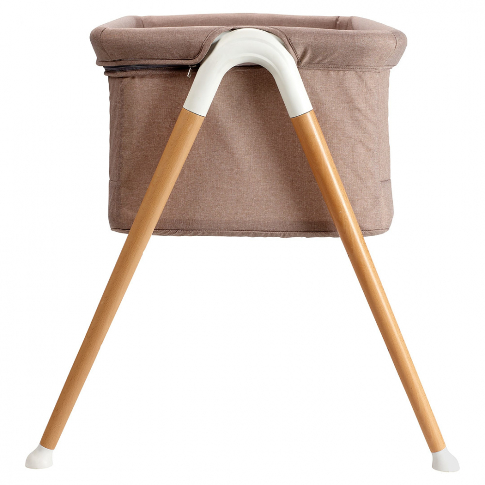 Patut BabyGo Goodnight Beige, Cadru Lemn - imagine 5