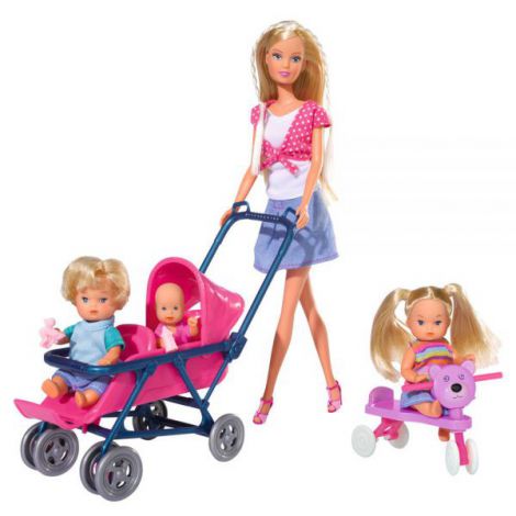 Papusa Simba Steffi Love 29 cm Baby World cu 2 copii