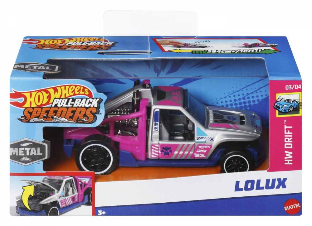 Hot Wheels Masinuta Metalica 1:43 LOLUX Pull Back