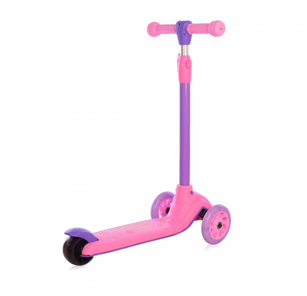 Trotineta Lorelli Pink Lion cu LED și Ghidon Reglabil