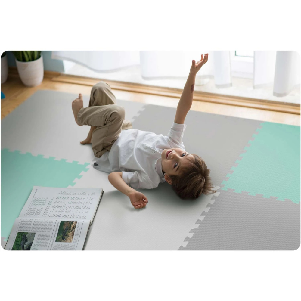 Covoras Joaca Ricokids 180x180 cm TurcoazGri - imagine 5
