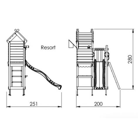Jungle Gym Resort Turn Lemn cu Tobogan - imagine 3