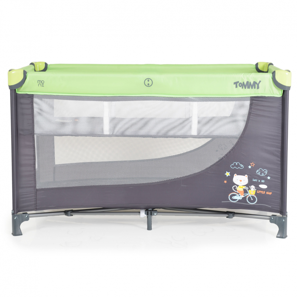 Patut pliabil Moni Tommy 2 nivele, Verde - imagine 2