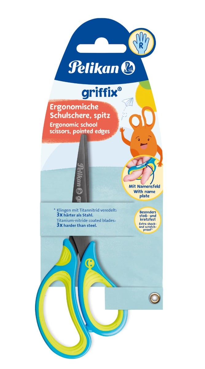 Foarfeca Pelikan Griffix Neon, 15 cm, Ergonomică