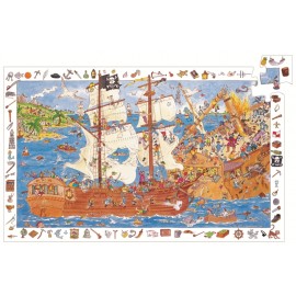 Puzzle Observație Djeco Piraţi 100 piese