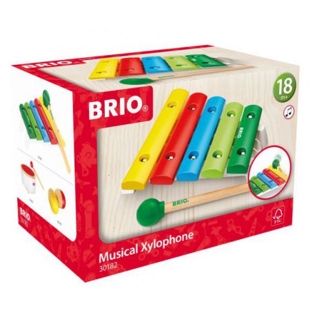 Xilofon Brio din Lemn, 5 Tonuri, Educațional - imagine 3