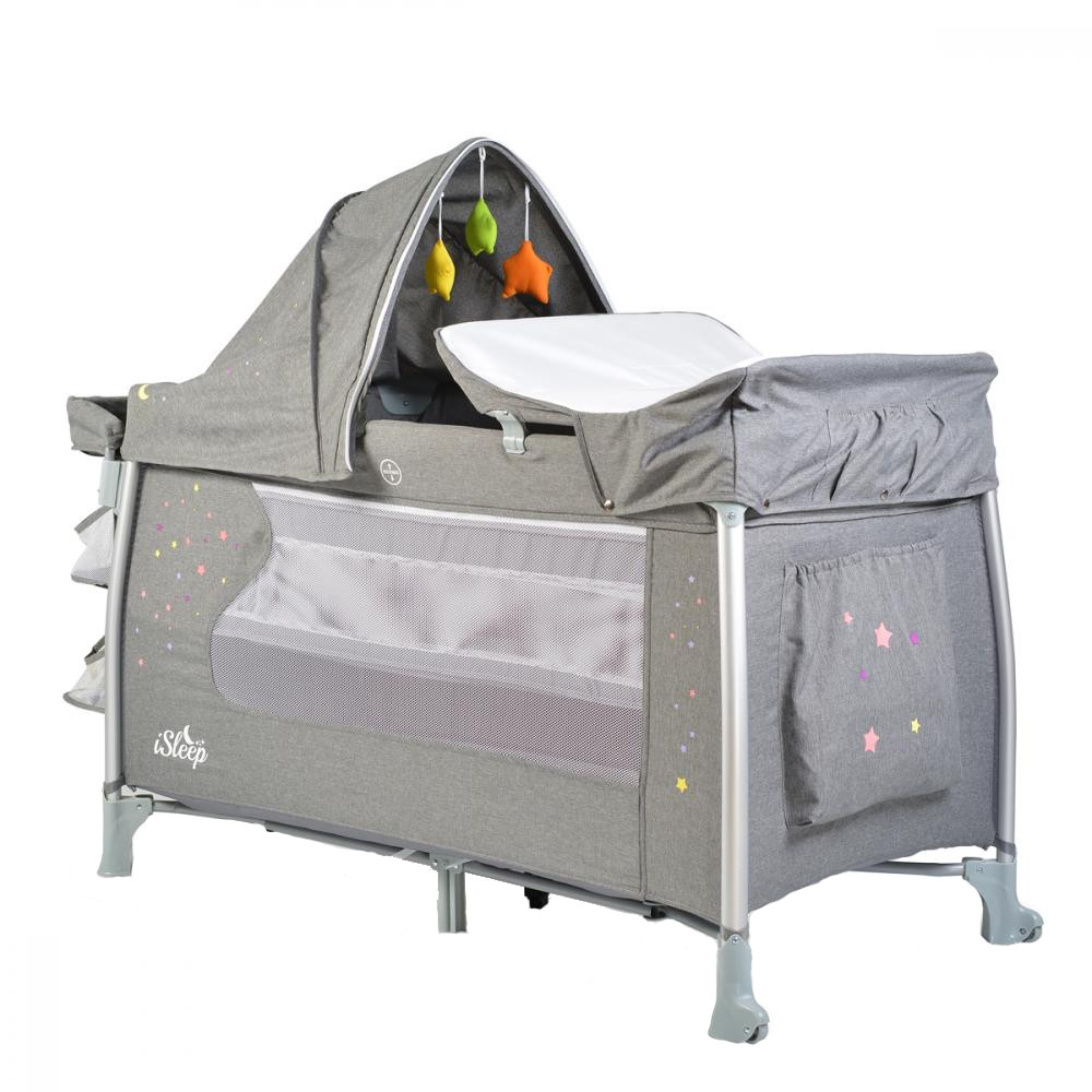 Patut Cangaroo ISleep Grey 120x60 Pliabil Complet - imagine 12