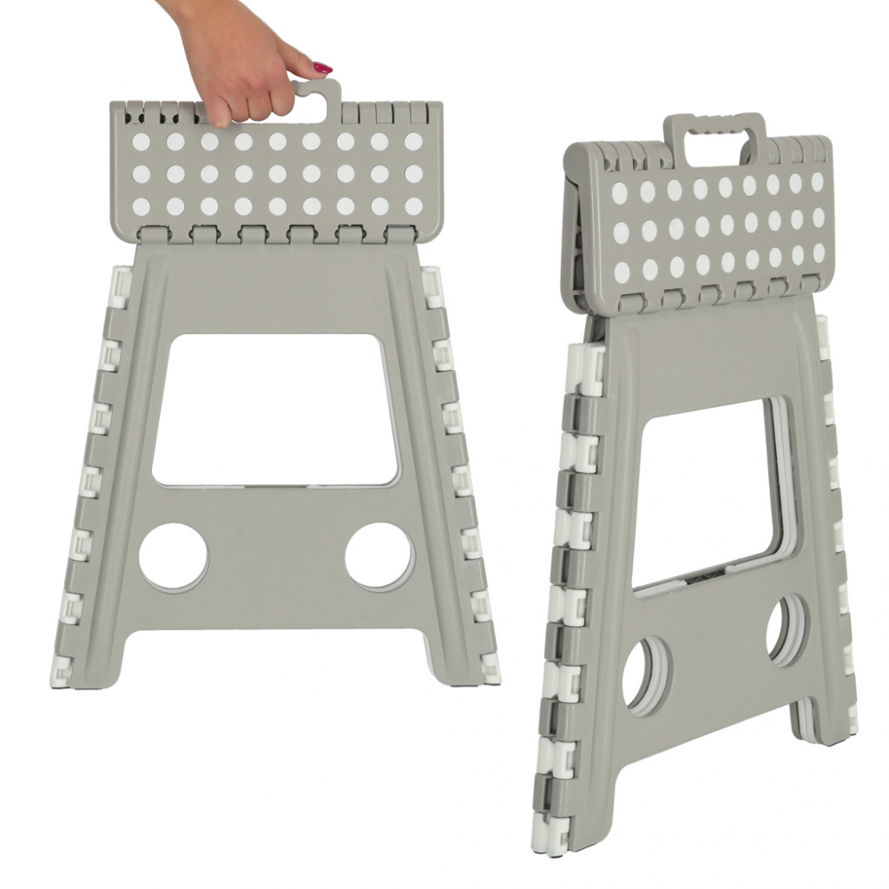 Scaunel Pliabil Ikonka Light Grey, 39 cm - imagine 4