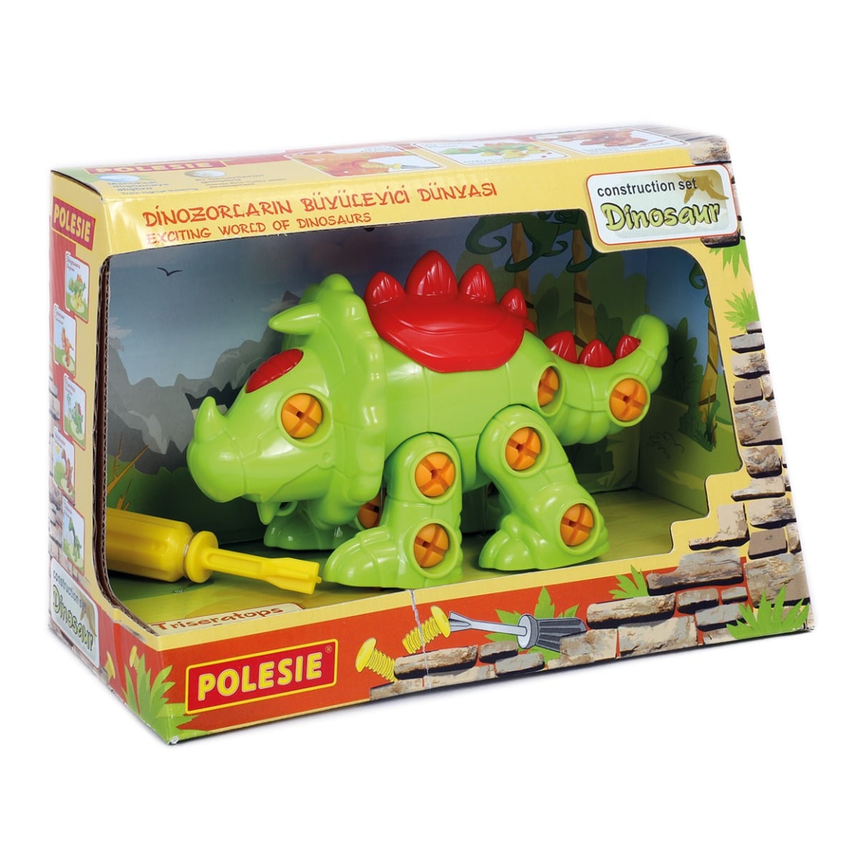 Set Constructie Dinozaur Triceratops Polesie 32 Piese