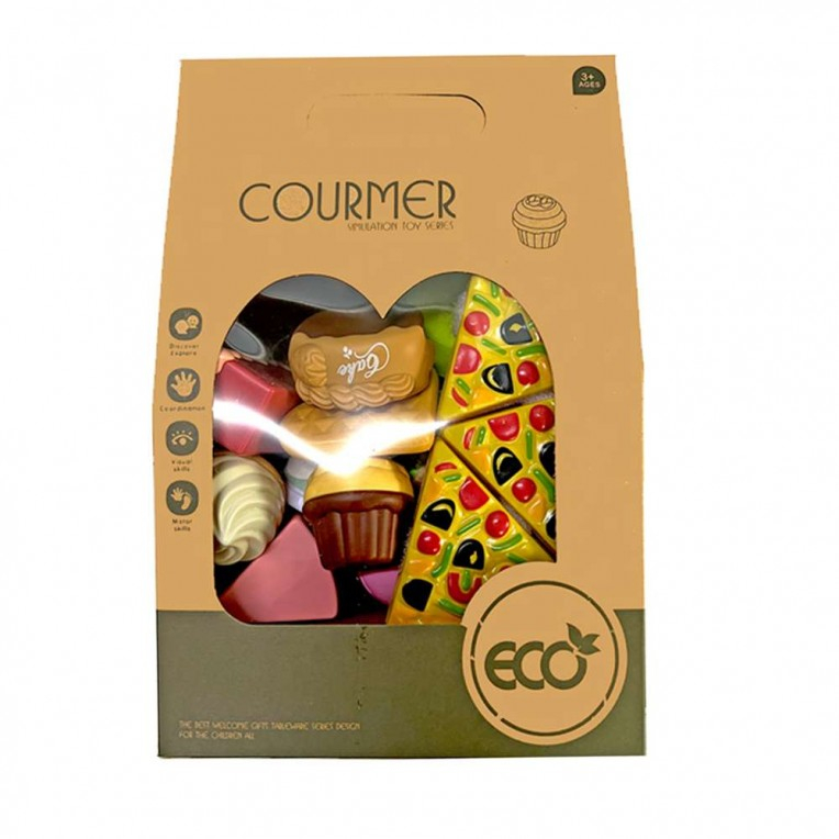 Set joacă alimente Amacs, 16 piese, pungă hârtie