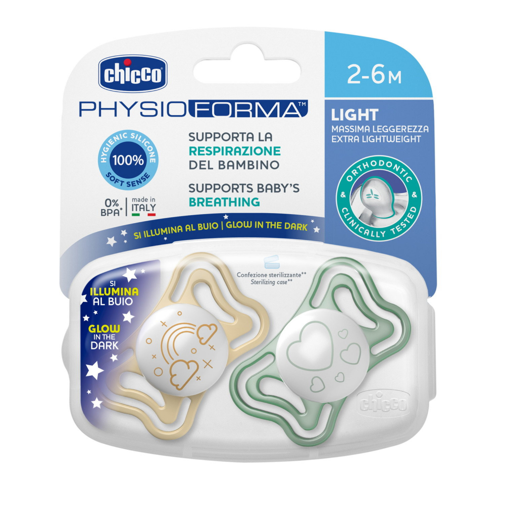 Suzete Chicco PhysioPhorma Light Glow, 2-6 luni - imagine 5