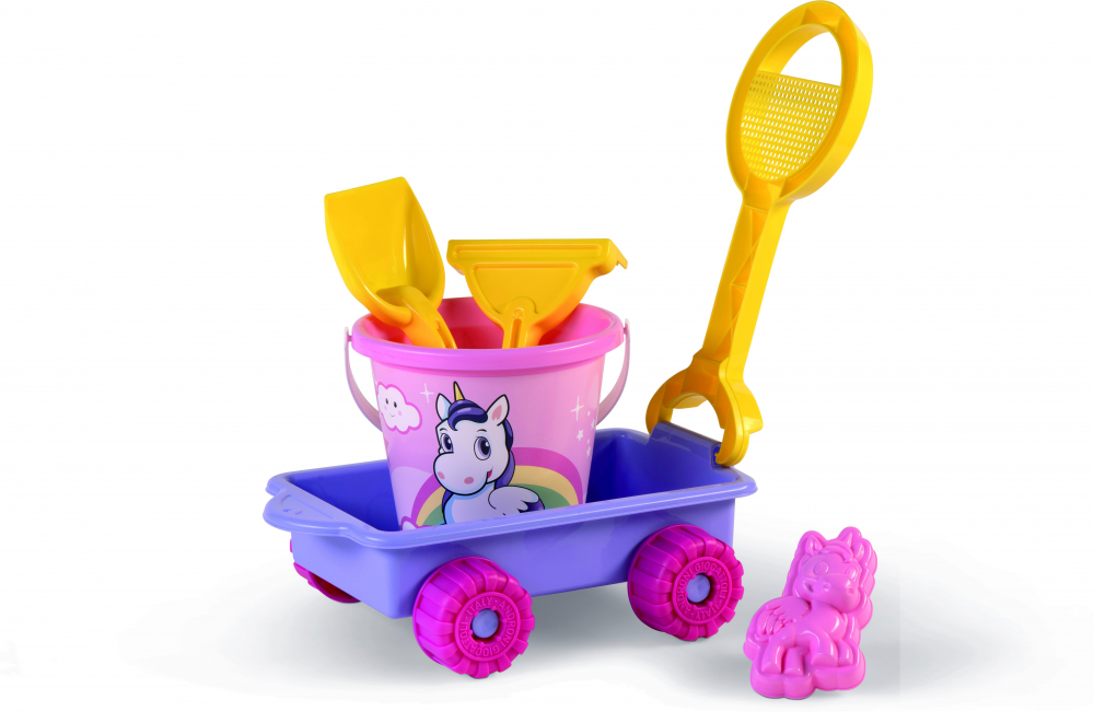 Carucior Unicorn + Set Unelte Nisip Androni