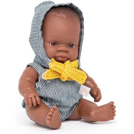 Papusa Bebelus Africana 21 cm Miniland - imagine 3