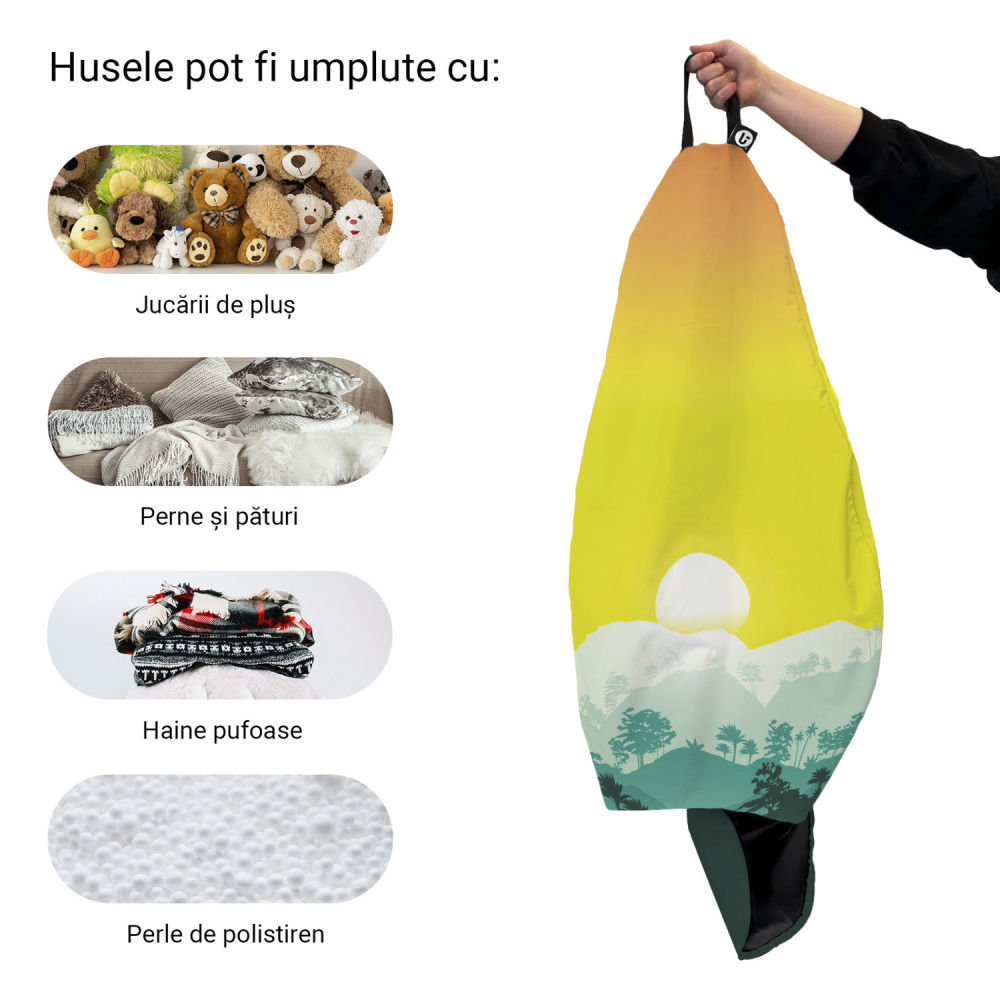 Husă Puf Para XL Tropical Updeco | Design Exotic