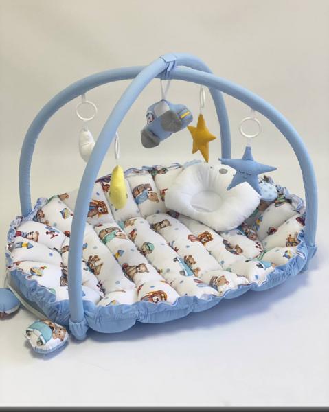 Babynest 2 in 1 MyKids Simple Blue, Multifuncțional - imagine 2