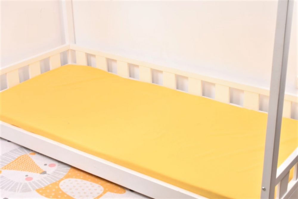 Cearsaf bumbac galben 90x200 Confort Family - imagine 3