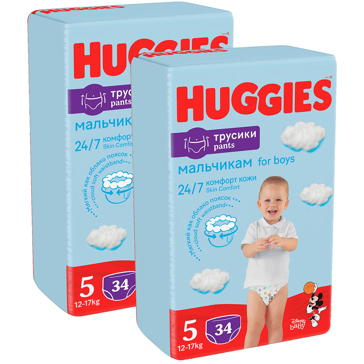 Huggies Pants Boy 5, 12-17kg, 68 buc | Protectie DryTouch