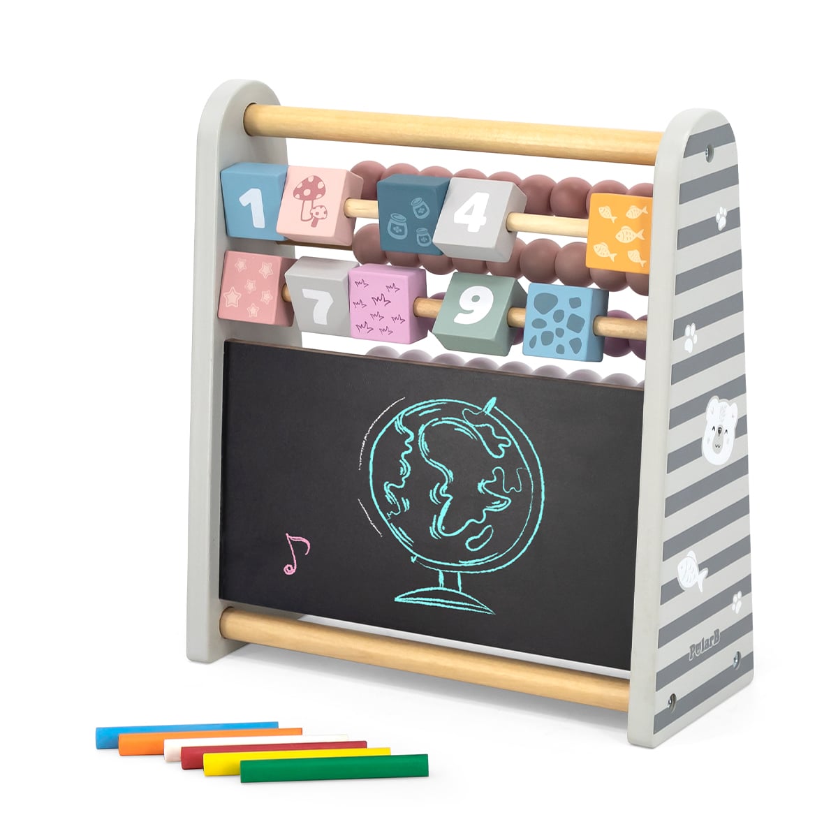 Abac 3 in 1 Viga PolarB - Jucarie educativa din lemn