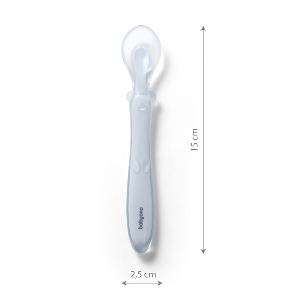 Linguriță flexibilă silicon Babyono albastră - imagine 3