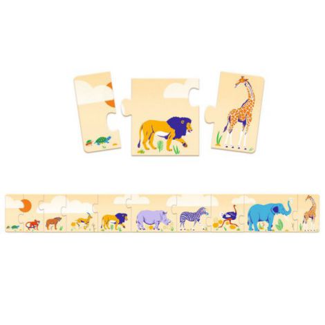 Puzzle Djeco Animale Safari | De la mic la mare - imagine 2