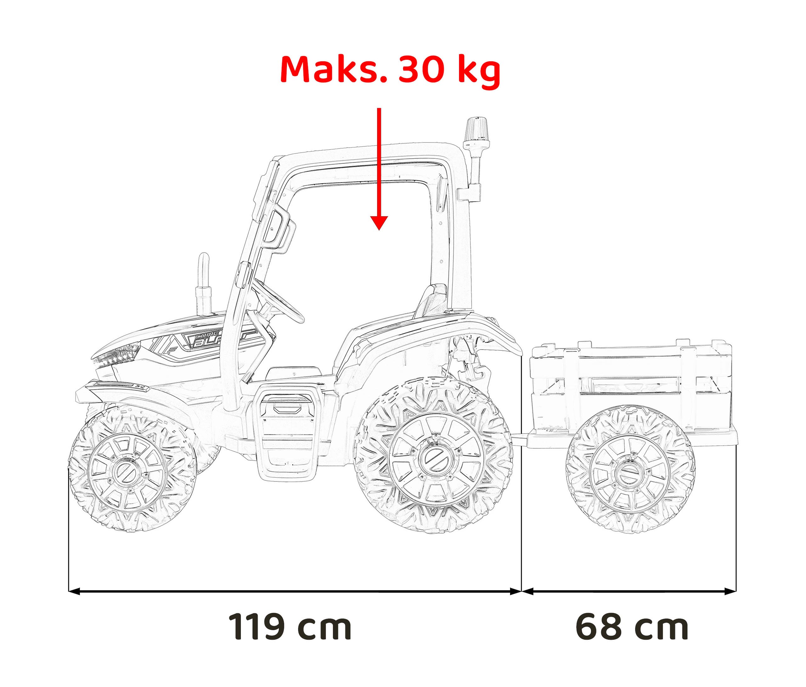 Tractor Electric BLAST Z 24V cu Remorcă - imagine 5