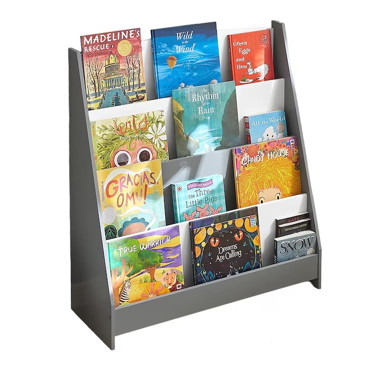Organizator Lemn Ginger Home, 4 Rafturi, Alb-Gri - imagine 8