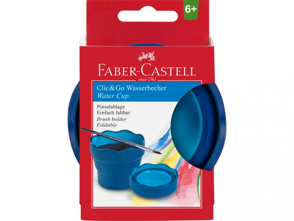 Pahar Pliabil Click-Go Faber-Castell Albastru
