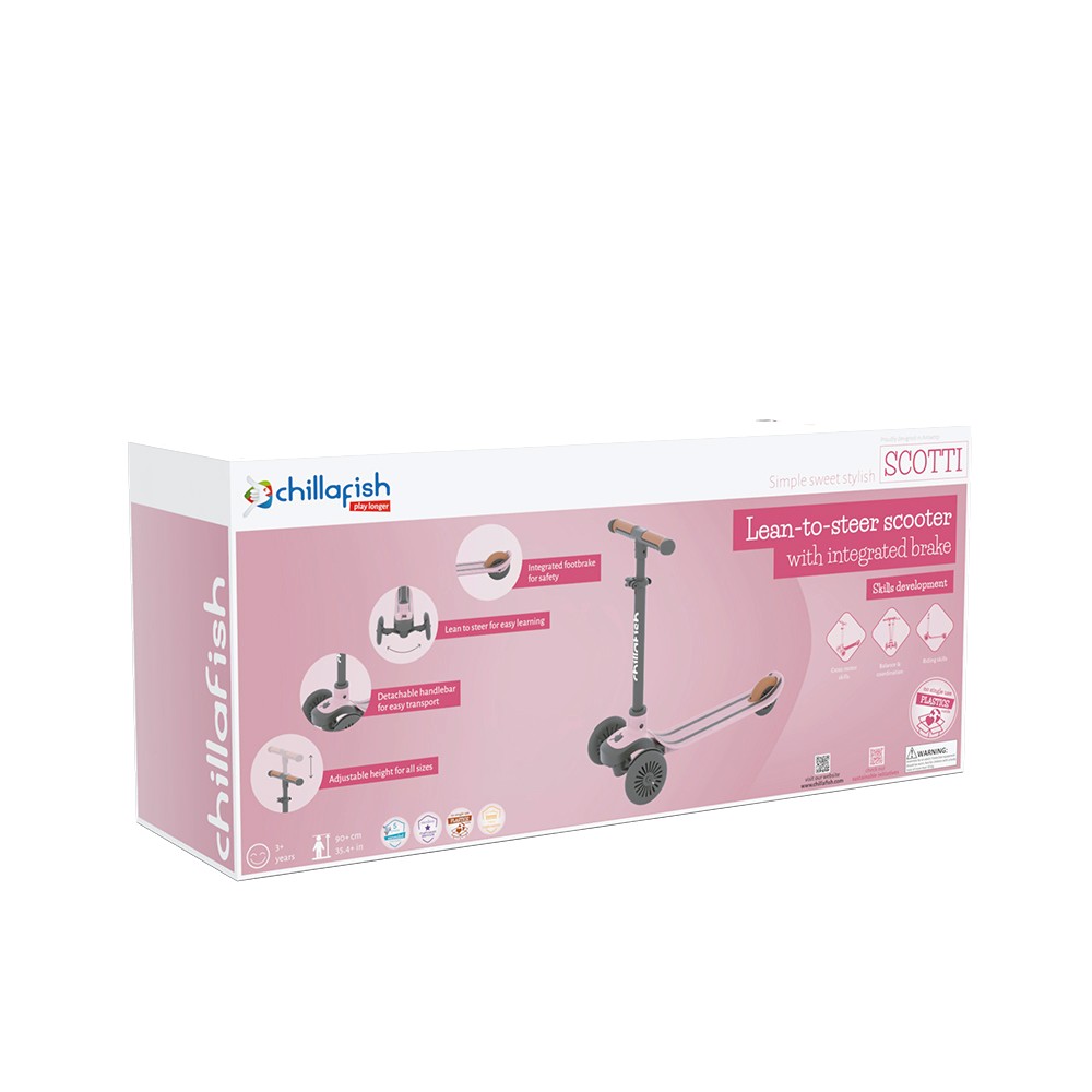 Trotineta Chillafish Scotti 2 Pink, 3 roti - imagine 7