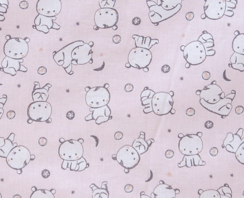 Set protecții patut Baby Bear roz KidsDecor, 50x100 cm - imagine 5